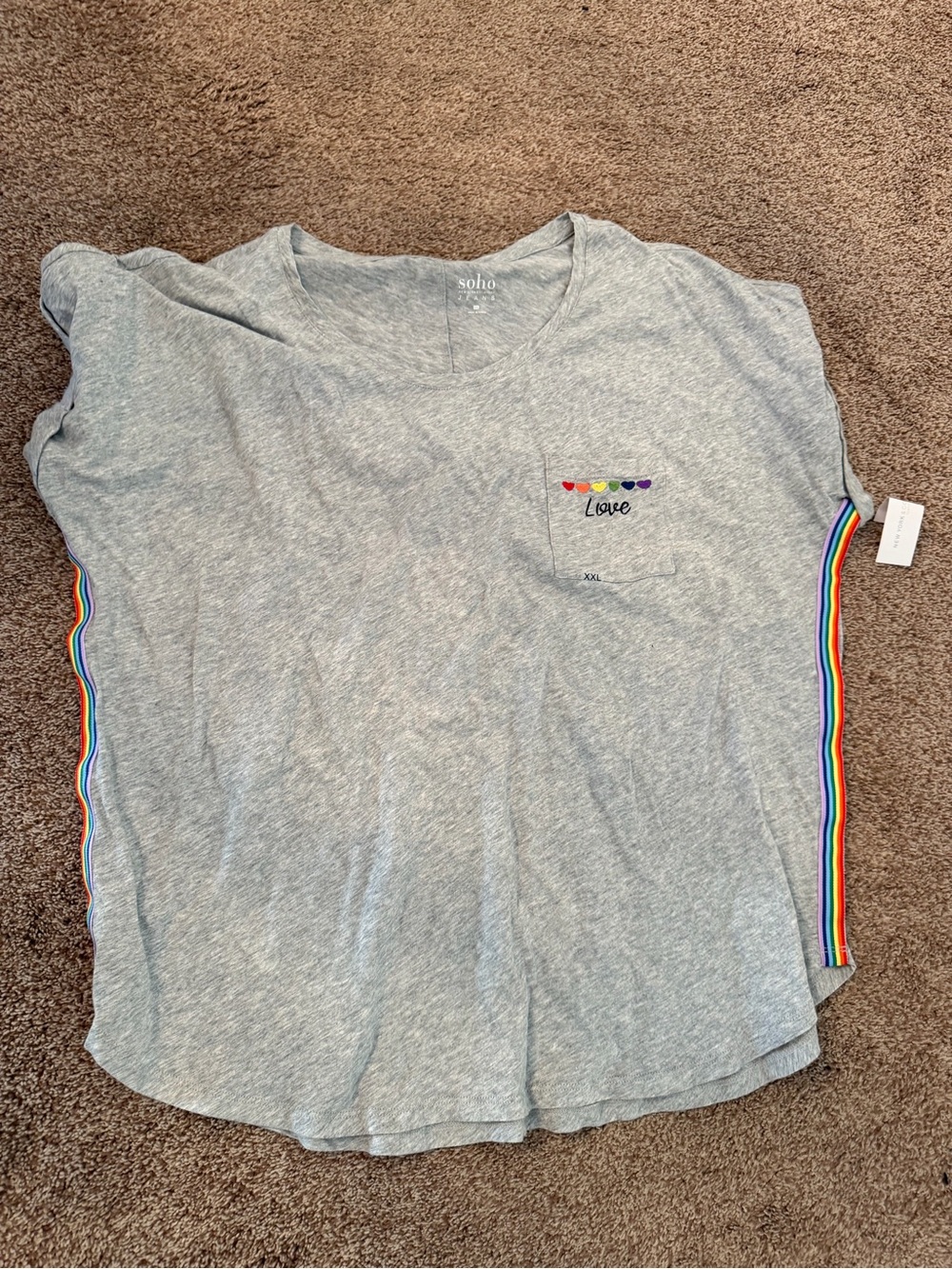 New York & Company Soho Gray Tee with White Logo